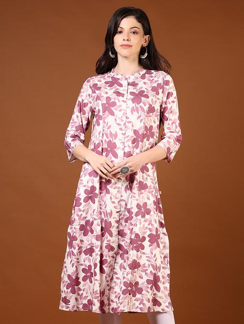 women three quarter sleeve a-line kurta - 21720973 - Very Small Image - 1
