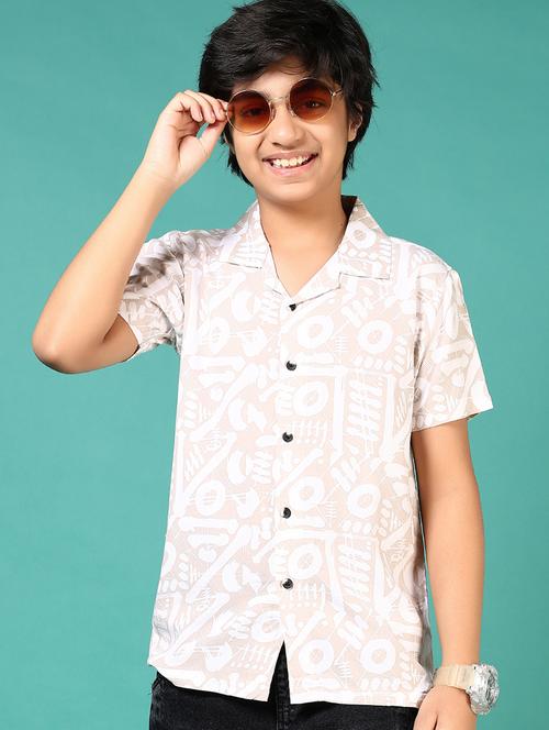 boys printed cuban collared short sleeve shirt - 21720977 - Very Small Image - 1