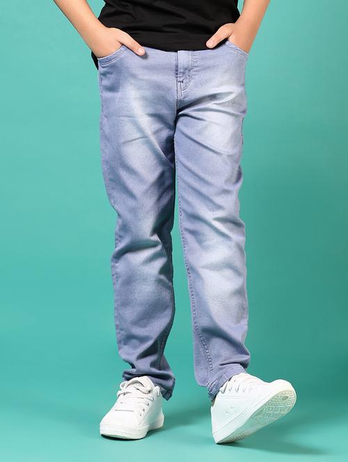Boys Grey Mid Rise Straight Fit Jeans - 21721084 - Very Small Image - 1