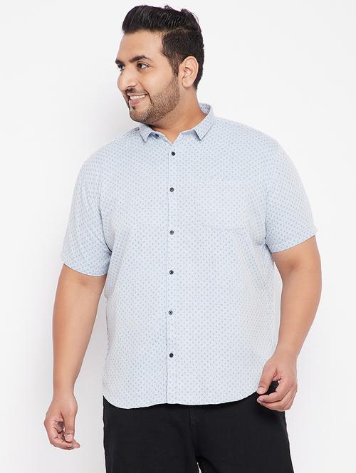 men short sleeves printed plus size casual shirt - 21721522 - Very Small Image - 1