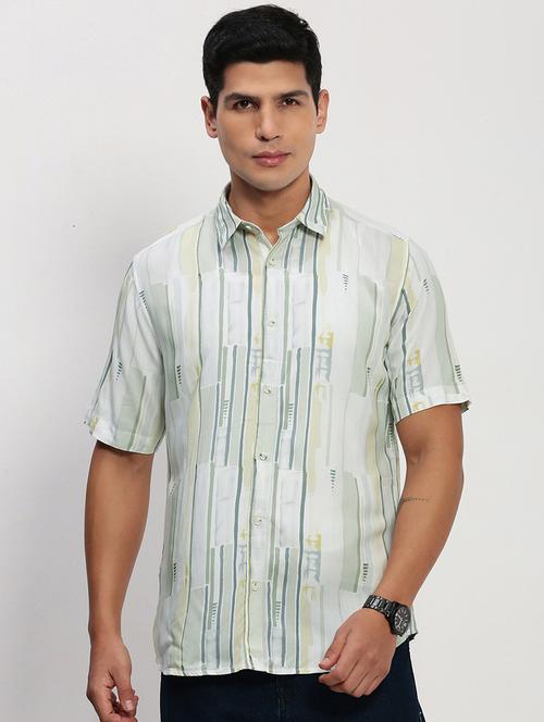 men short sleeves printed casual shirt - 21721535 - Very Small Image - 1