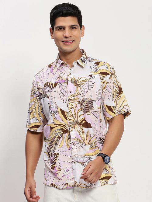 men short sleeves printed casual shirt - 21721537 - Very Small Image - 1