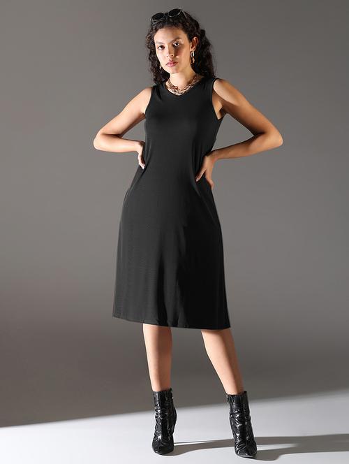 black cotton aline dress - 21721679 - Very Small Image - 1