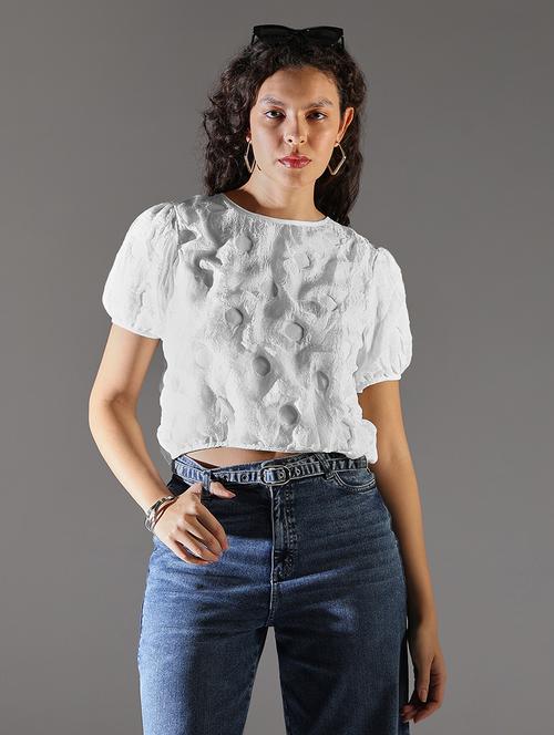 white poly chiffon regular top - 21721693 - Very Small Image - 1