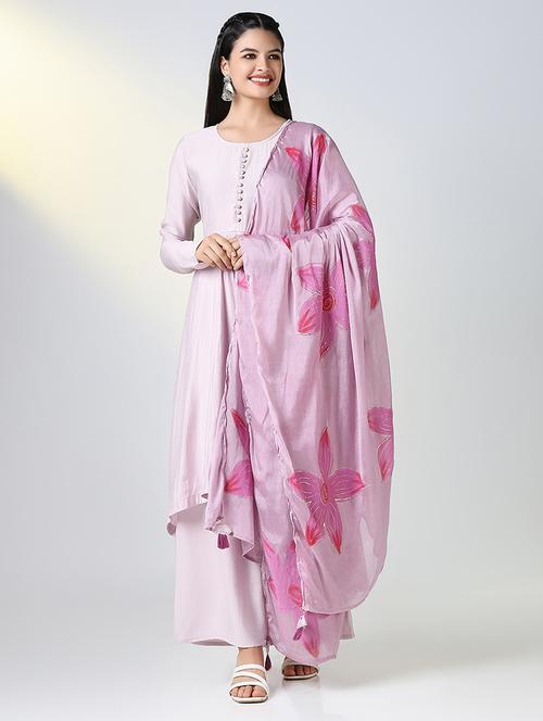 women solid long sleeve kurta palazzo with dupatta set  - 21721719 - Very Small Image - 1