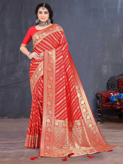 women self design banarasi saree with blouse - 21722142 - Very Small Image - 1