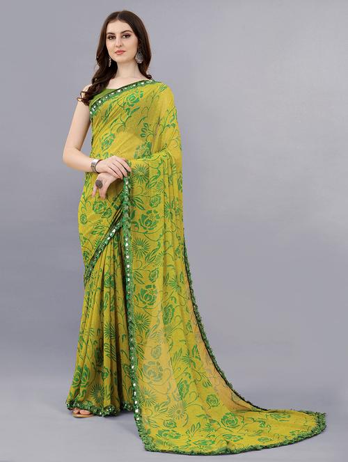 women printed casual wear saree with blouse - 21722256 - Very Small Image - 1