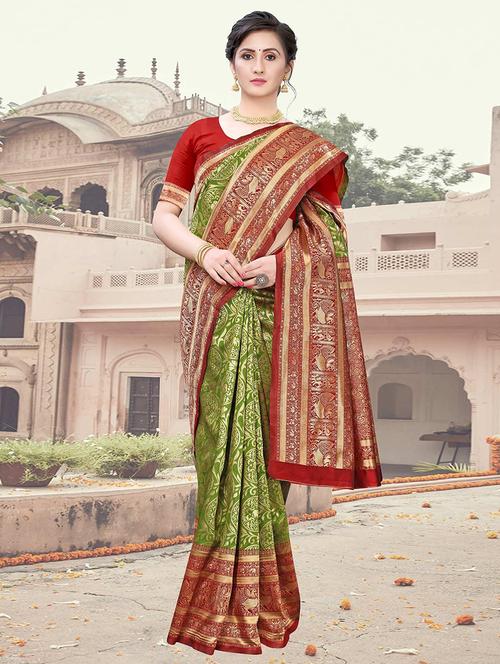 women self design banarasi silk saree with blouse - 21722291 - Very Small Image - 1