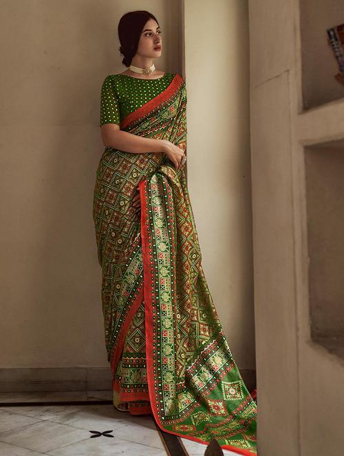 women printed casual wear saree with blouse - 21722414 - Very Small Image - 1