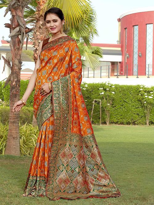 women printed casual wear saree with blouse - 21722506 - Very Small Image - 1