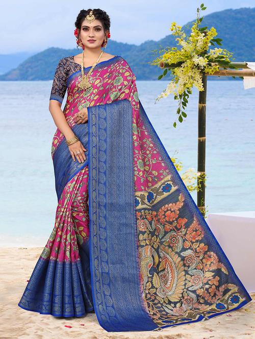 women printed casual wear saree with blouse - 21722515 - Very Small Image - 1