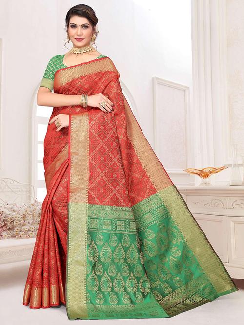 women self design banarasi saree with blouse - 21722551 - Very Small Image - 1