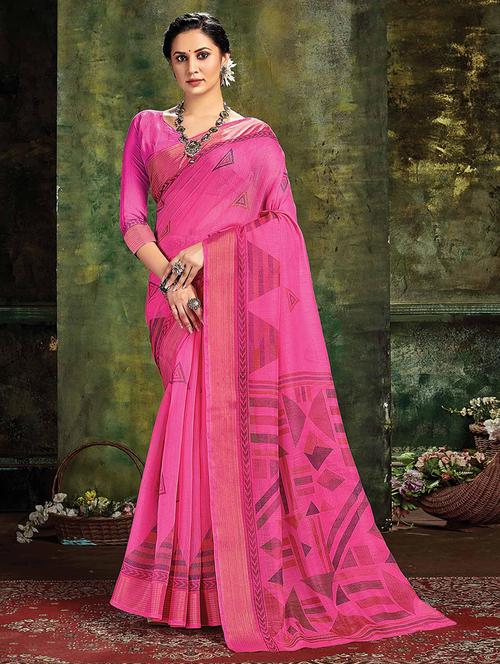 women printed casual wear saree with blouse - 21722591 - Very Small Image - 1
