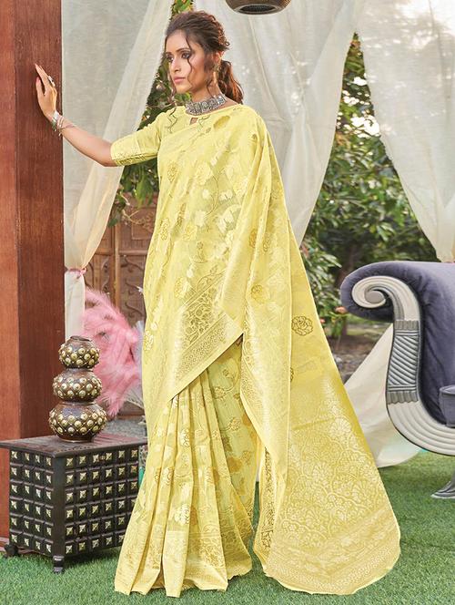 women self design banarasi saree with blouse - 21722597 - Very Small Image - 1