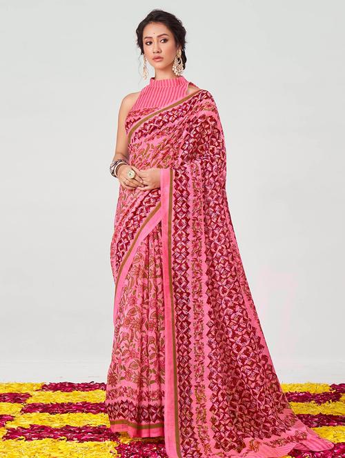 women printed casual wear saree with blouse - 21722645 - Very Small Image - 1