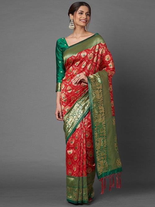 women self design banarasi saree with blouse - 21722706 - Very Small Image - 1