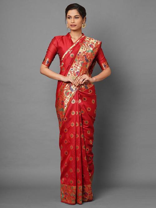 women self design banarasi saree with blouse - 21722722 - Very Small Image - 1