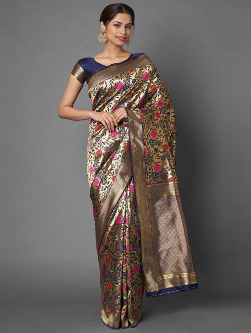 women self design banarasi saree with blouse - 21722724 - Very Small Image - 1