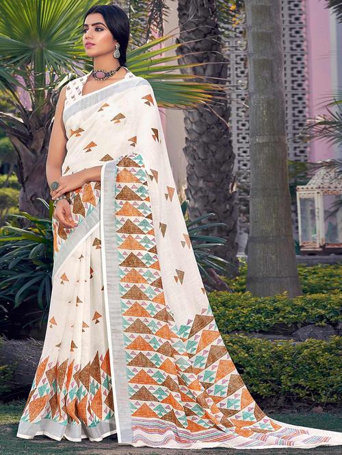 women printed casual wear saree with blouse - 21722826 - Very Small Image - 1