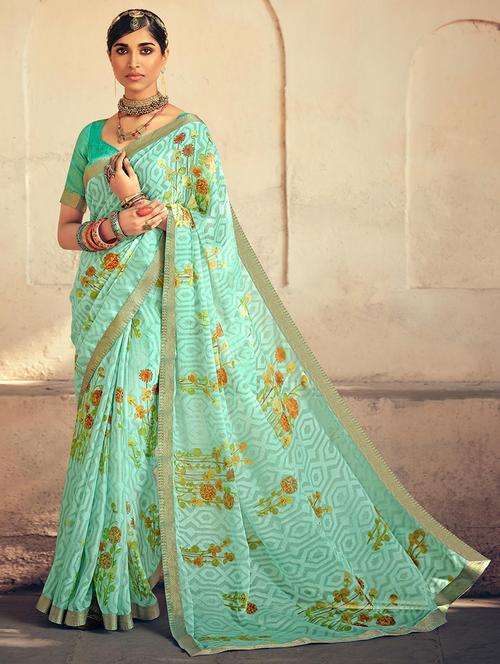 women floral printed saree with blouse - 21722847 - Very Small Image - 1