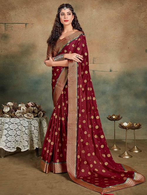 women printed bordered saree with blouse - 21722954 - Very Small Image - 1