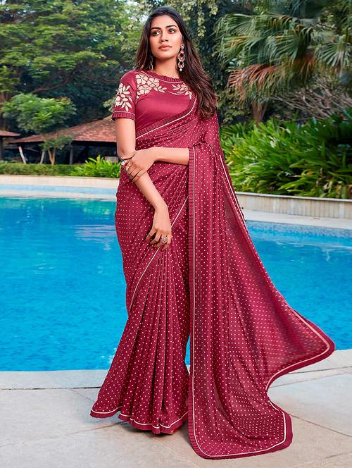 women printed casual wear saree with blouse - 21722963 - Very Small Image - 1