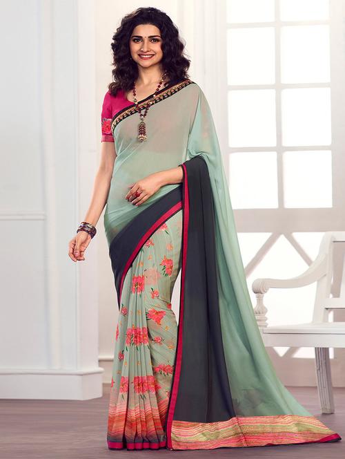 women printed casual wear saree with blouse - 21722979 - Very Small Image - 1