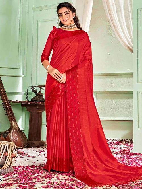 women solid bordered saree with blouse - 21722997 - Very Small Image - 1