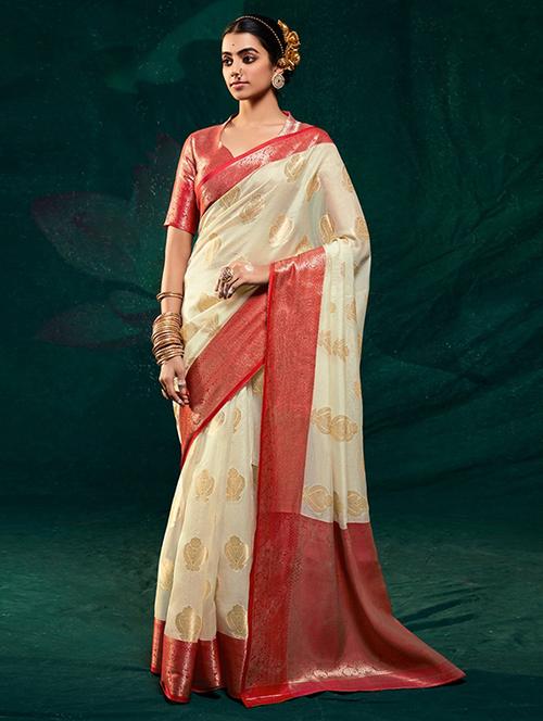 women self design banarasi saree with blouse - 21723016 - Very Small Image - 1