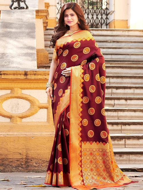 women self design bordered saree with blouse - 21723082 - Very Small Image - 1