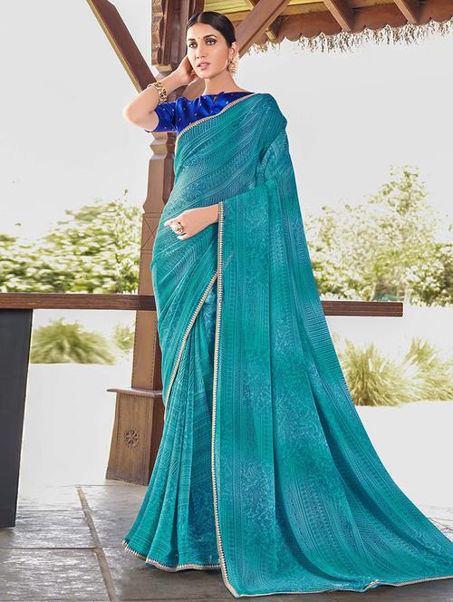 women printed casual wear saree with blouse - 21723119 - Very Small Image - 1
