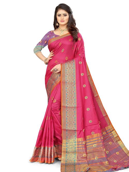 women self design banarasi saree with blouse - 21723191 - Very Small Image - 1