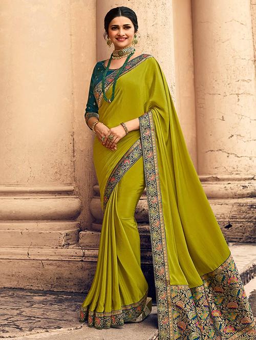 women solid bordered saree with blouse - 21723195 - Very Small Image - 1