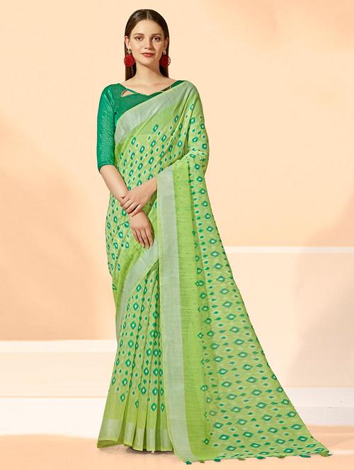 women printed casual wear saree with blouse - 21723243 - Very Small Image - 1