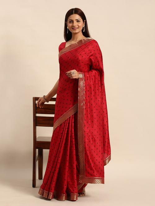 women printed bordered saree with blouse - 21723251 - Very Small Image - 1