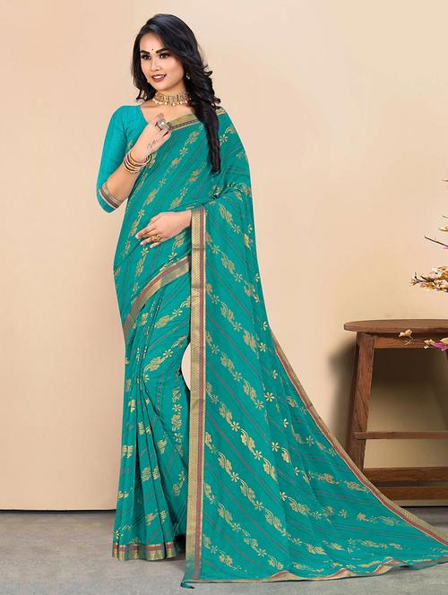 women printed casual wear saree with blouse - 21723284 - Very Small Image - 1