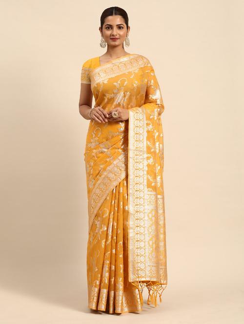 women self design banarasi saree with blouse - 21723294 - Very Small Image - 1