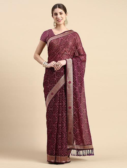 women printed casual wear saree with blouse - 21723314 - Very Small Image - 1