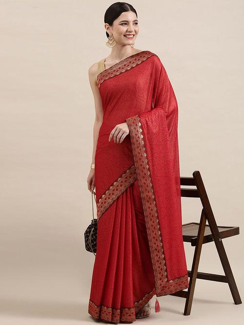 women maroon floral bordered saree with blouse - 21723370 - Very Small Image - 1