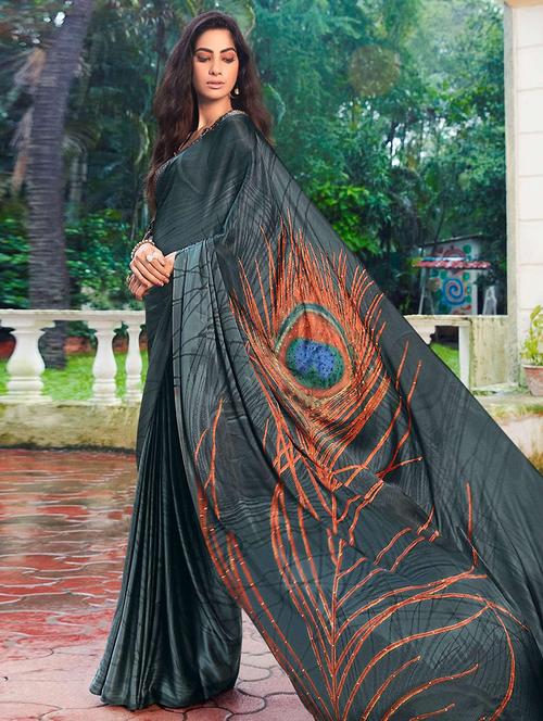 women printed casual wear saree with blouse - 21723394 - Very Small Image - 1