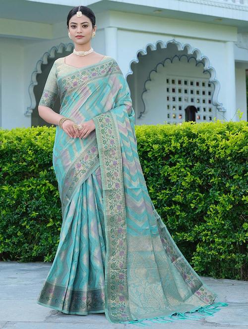women self design bordered saree with blouse - 21723406 - Very Small Image - 1