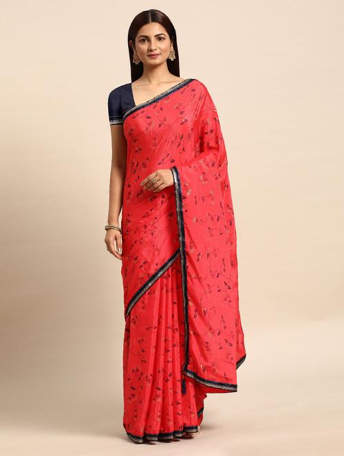 women printed bordered saree with blouse - 21723457 - Very Small Image - 1