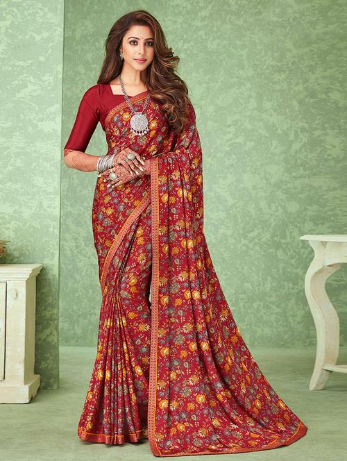 women printed casual wear saree with blouse - 21723758 - Very Small Image - 1
