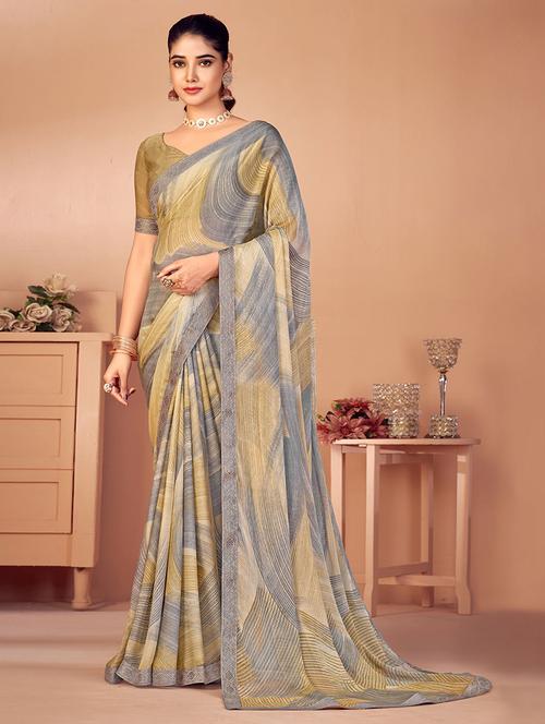 women printed casual wear saree with blouse - 21723770 - Very Small Image - 1