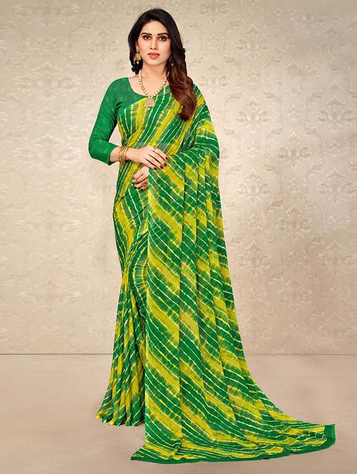 women leheriya printed bordered saree with blouse - 21723792 - Very Small Image - 1
