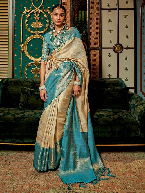 women self design banarasi saree with blouse - 21723849 - Very Small Image - 1