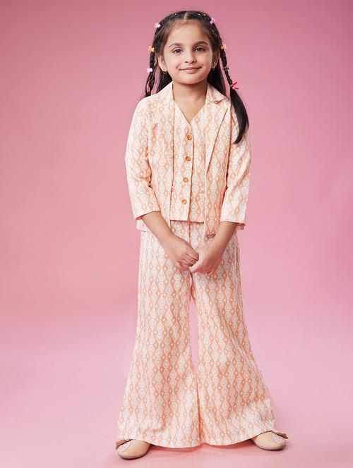 girls printed top and trouser with blazer set - 21723924 - Very Small Image - 1