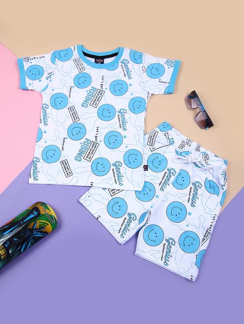 boys printed t-shirt & shorts casual wear sets - 21724184 - Very Small Image - 1