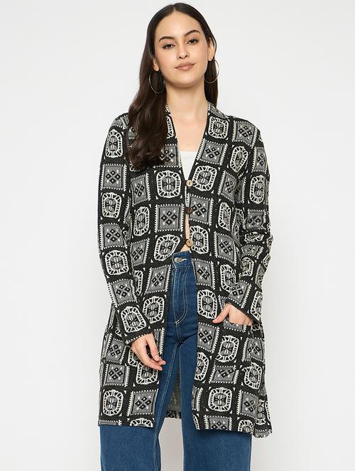 women self designed long sleeves cardigan - 21724247 - Very Small Image - 1