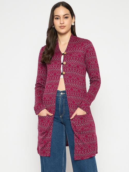 women self designed long sleeves cardigan - 21724249 - Very Small Image - 1